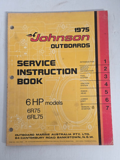 1975 Johnson 6HP Service Manual | Genuine Used Manual