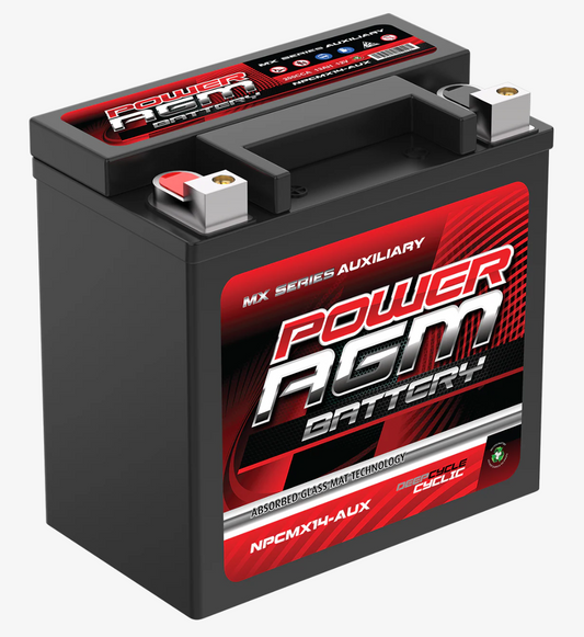 NPCMX14-AUX Power Crank 200 CCA 13 AH Battery | Power AGM MX Auxillary Series