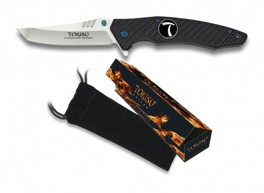 AL18322 - Tokisu 9.5cm Single Blade Folding Knife (G10 Carbon Handle) | Fishing & Outdoor Knife