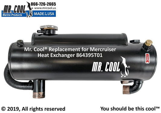 864395T01 Aftermarket Mercruiser 4.3L/5.0L/5.7L/6.2L Heat Exchanger With Hose | Sawley's Select Marine Parts