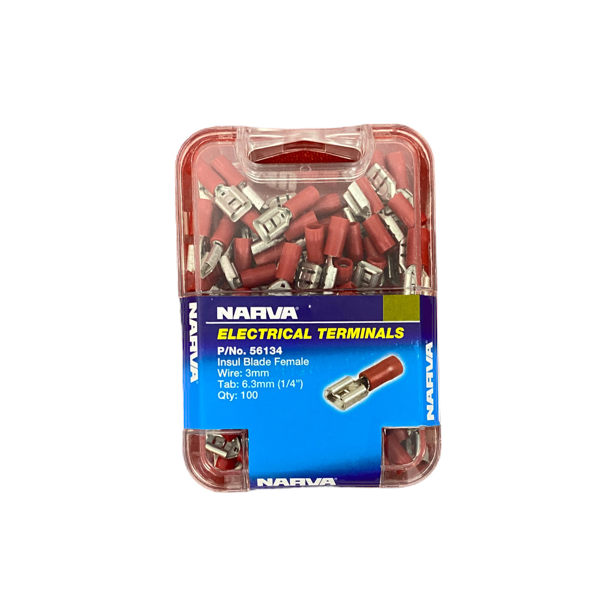 56134 Narva Female Blade Terminal Red (100pk) | Genuine Narva Electrical