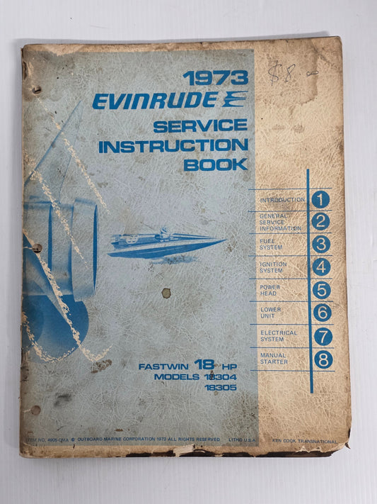 1973 Evinrude Fastwin 18HP Service Manual | Genuine Used Manual
