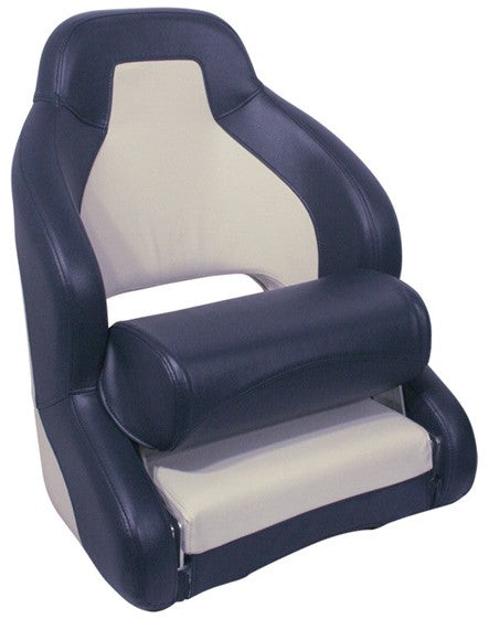 632231 Axis H52 Flip Up Compact Boat Seat White/Dk Blue | Boat Seating