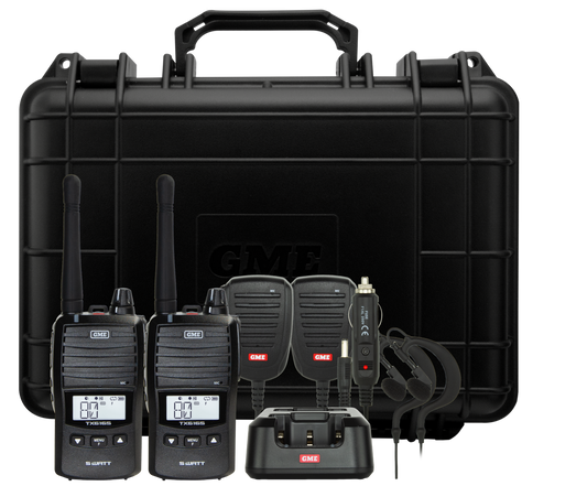 TX6165TP 5/1 Watt UHF CB Handheld Radio including Accessories - Twin Pack