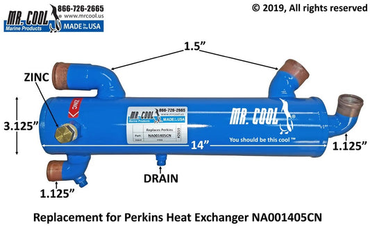 NA001405CN Aftermarket Perkins 4.236 Heat Exchanger | Sawley's Select Marine Parts