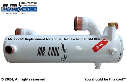 359398 Aftermarket Kohler 6.5/8.0 EFOZD Heat Exchanger 30879 | Sawley's Select Marine Parts