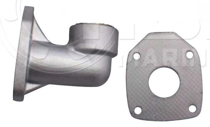 Yanmar QM Exhaust Dry Elbow with Flange for 2QM15/20 & 3QM30 Models