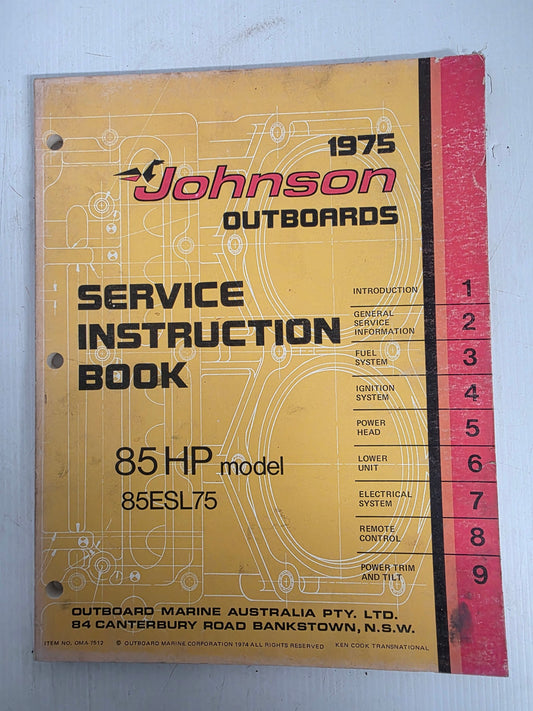 1975 Johnson 85HP Service Manual | Genuine Used Manual