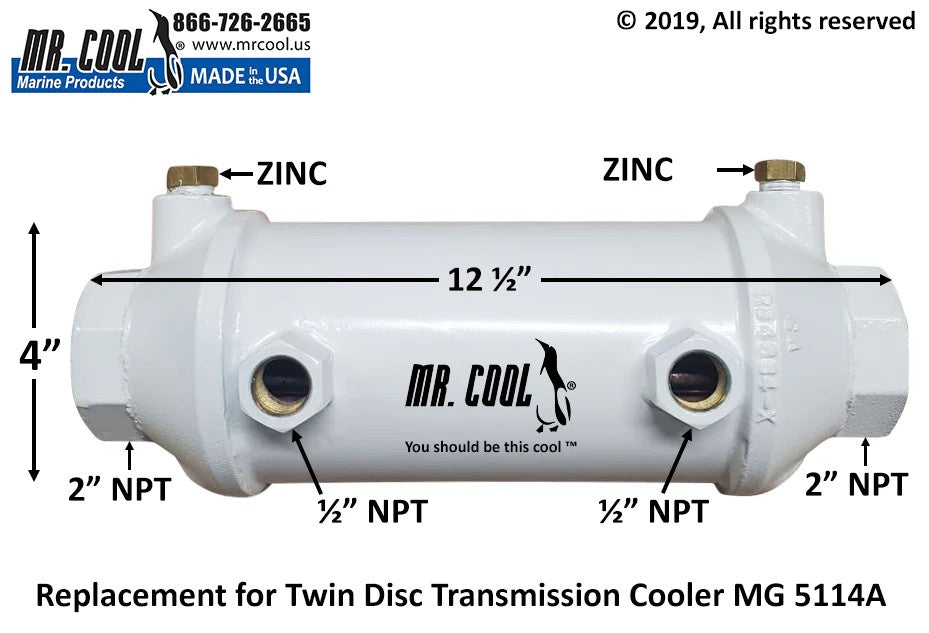 5114A Aftermarket Twin Disc Transmission Cooler | Sawley's Select Marine Parts
