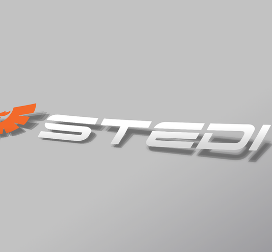 STEDI Banner Sticker 530mm x 80mm White/Orange
