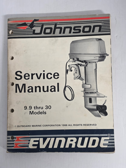 1986 Johnson CU 9.9HP through 30HP Service Manual | Genuine Used Manual