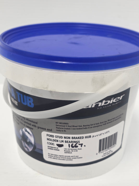 1667 Dunbier Trailer Hub Kit: Suits Holden HT LM Bearings