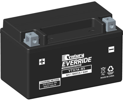 151132 Century EverRide YTX7A-BS Maintenance Free AGM Battery | Genuine Century Battery
