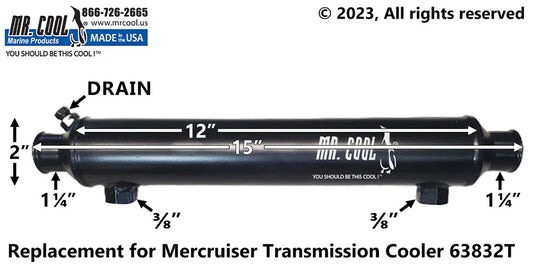 63832T Aftermarket Mercruiser Transmission Oil Cooler 3/8 in NPT | Sawley's Select Marine Parts