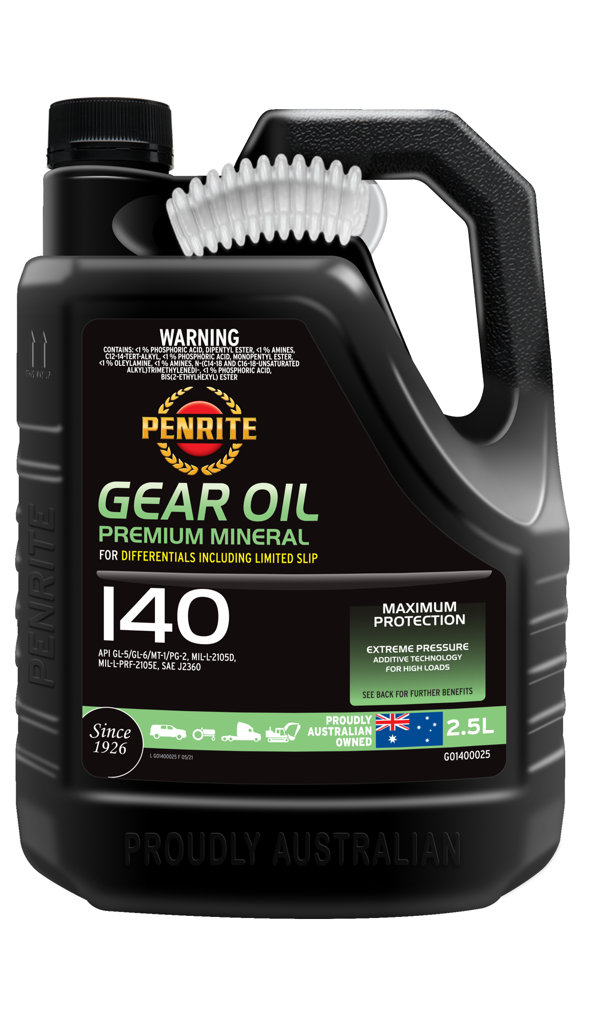 GO1400025 Penrite Gear Oil 140 (Mineral) 2.5L | Genuine Penrite Lubricants