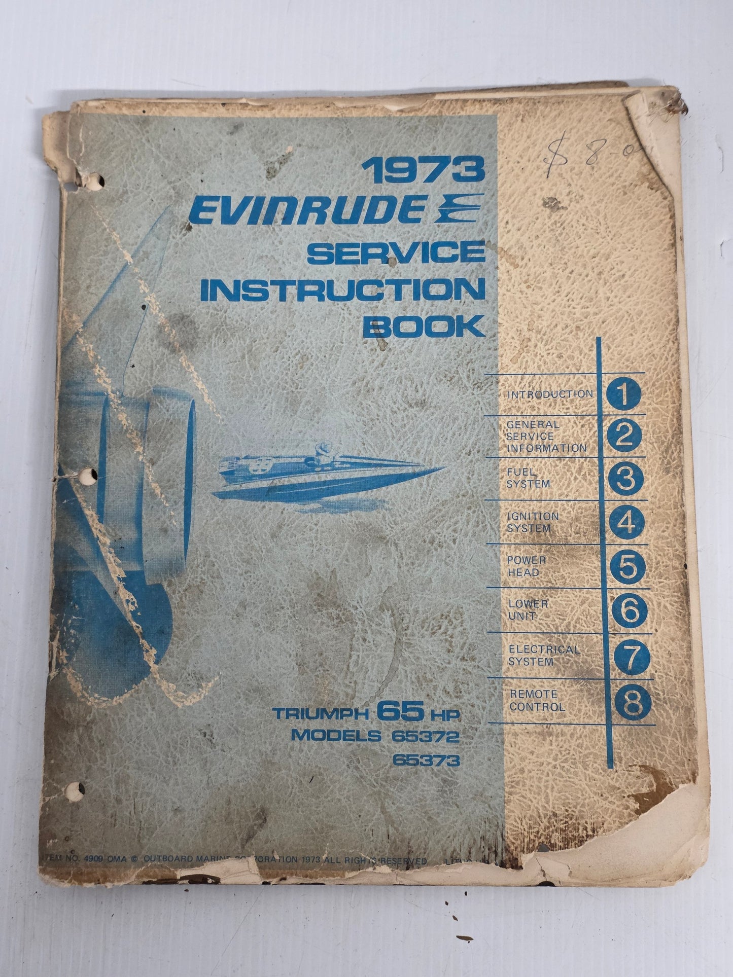 1973 Evinrude Triumph 65HP Service Manual | Genuine Used Manual