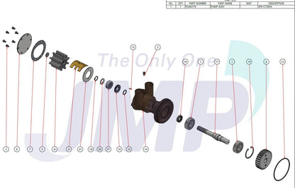JPR-CT3054 CATERPILLAR 3054, 3056 Perkins M92B Seawater Pump Replacement JMP JPR-CT3054