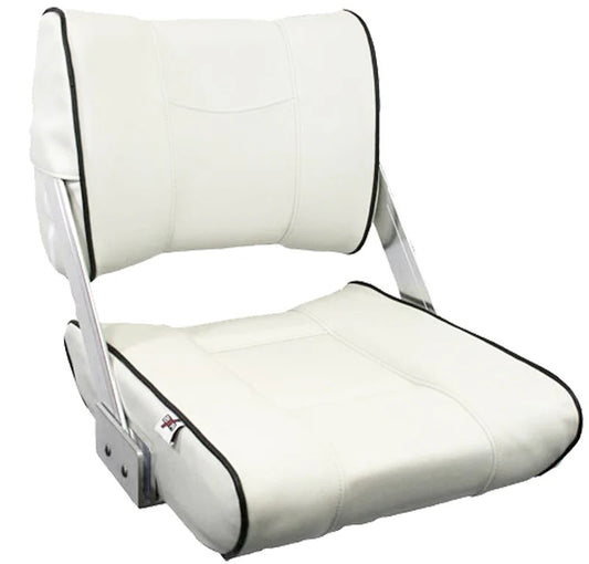 632307 Axis Flip Flop Boat Seat White w/Black Piping