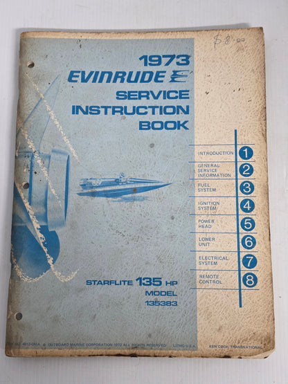 1973 Evinrude Starflite 135HP Service Manual | Genuine Used Manual
