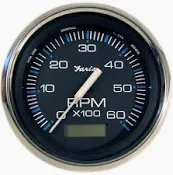 204654 Faria Chesapeake Black 4" Tacho/Hour Meter 6000rpm Inboard | Genuine Faria Gauge