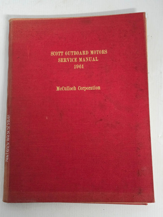 1961 Scott Outboard Motors Service Manual | Genuine Used Manual