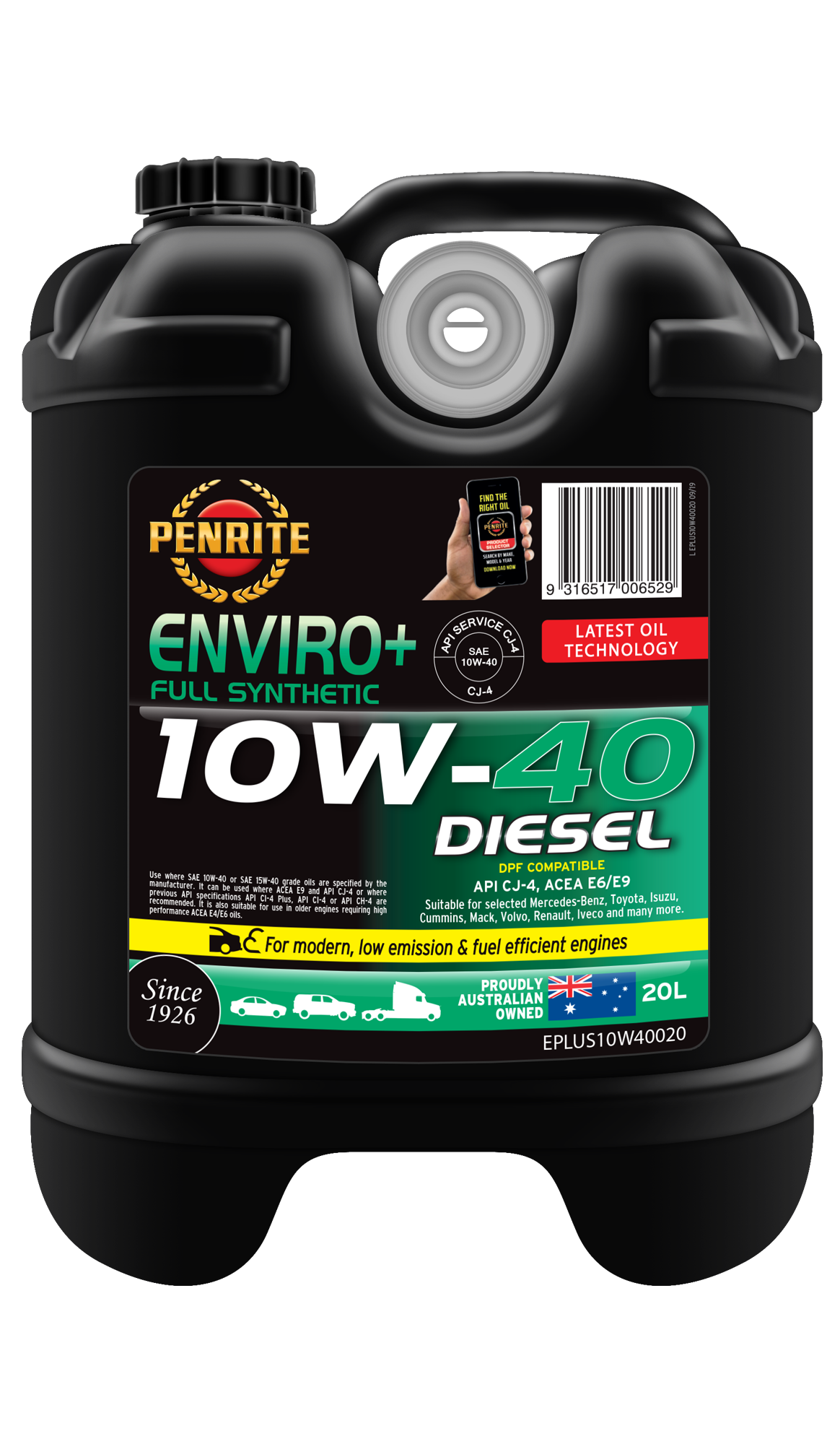 EPLUS10W40020 Enviro+ 10W40 Full Synthetic 20L