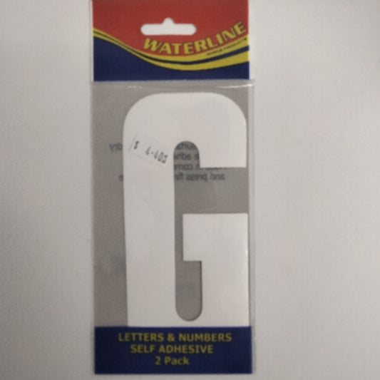 54725G Boat Letter G White 6" Pack of 2 | Vessel Identification Stickers