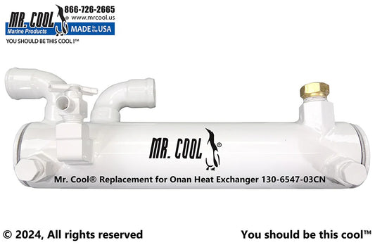 130-6547-03CN Aftermarket Onan MDKAL/MDKAV/MDKAW/MDKAZ Heat Exchanger 130-4702, 130-4985, 130-6547-02, 130-6547-03 | Sawley's Select Marine Parts