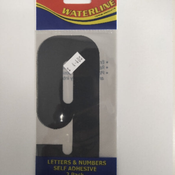 547219 Boat Number 9 Black 6" Pack of 2 | Vessel Identification Stickers