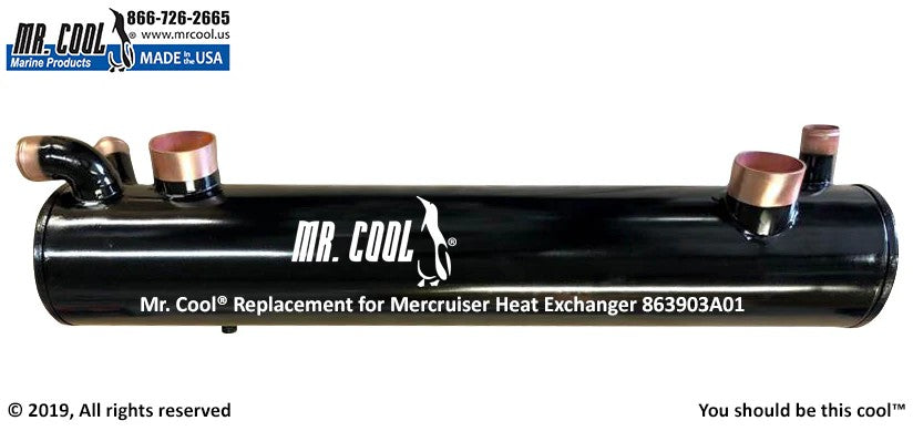 863903A01 Aftermarket Mercruiser V8 Big Block 8.1L 496 MAG Heat Exchanger | Sawley's Select Marine Parts