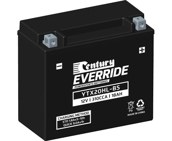 151140 Century EverRide YTX20-BS Maintenance Free AGM Battery | Genuine Century Battery