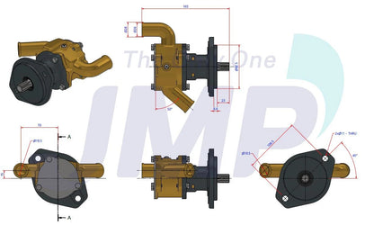 JPR-ON7312 Onan MDKDS Sherwood G-1012 (G1009) Seawater Pump Replacement JPR-ON7312