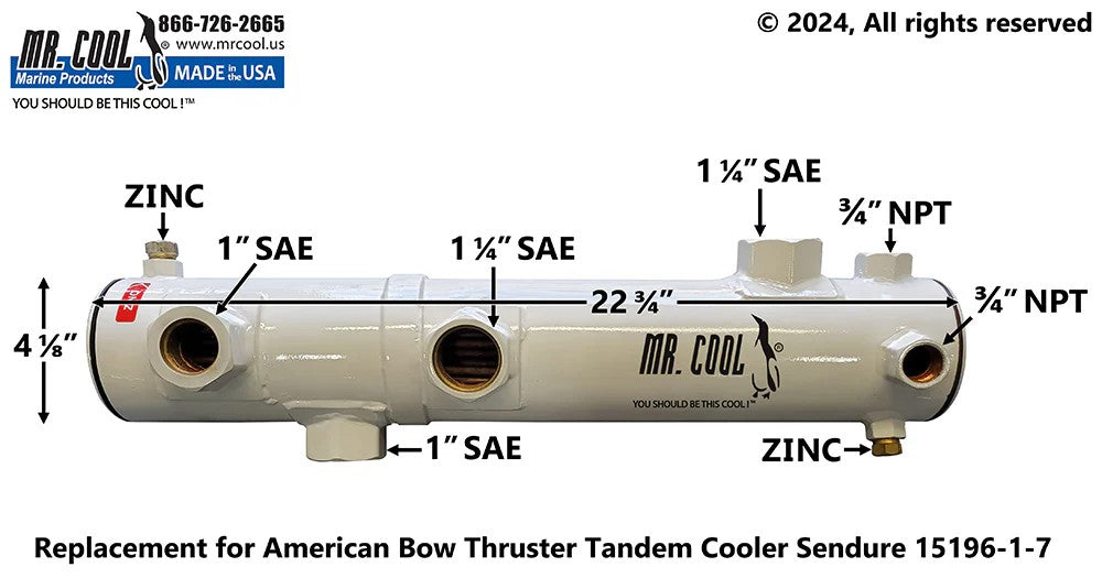 15196-1-7 Aftermarket American Bow Thruster Tandem Cooler | Sawley's Select Marine Parts
