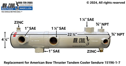 15196-1-7 Aftermarket American Bow Thruster Tandem Cooler | Sawley's Select Marine Parts