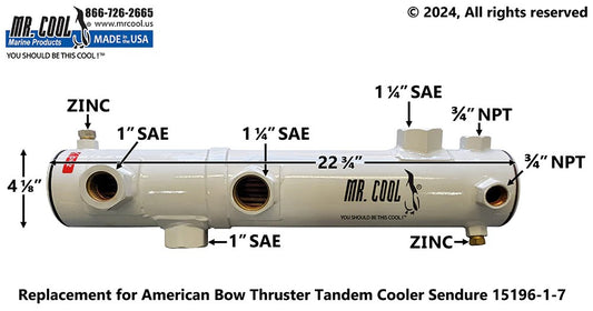 15196-1-7 Aftermarket American Bow Thruster Tandem Cooler | Sawley's Select Marine Parts