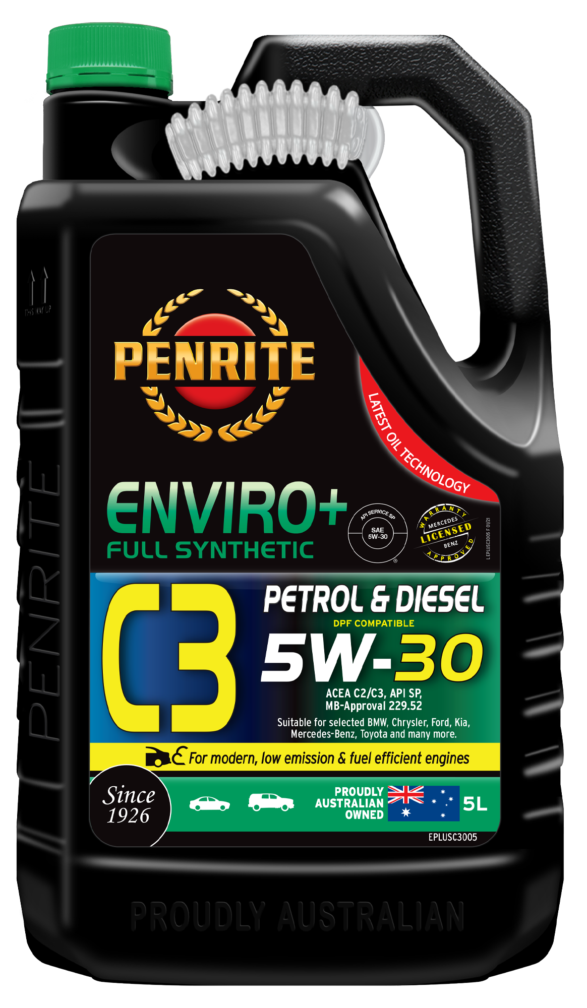 EPLUSC3005 Penrite Enviro+ C3 5W30 Full Synthetic 5L | Genuine Penrite Lubricants