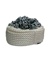 564084 Nylon Anchor Rope 8mm x 70m with 6mm x 6m Short-Link Chain | Marine Anchoring Solutions