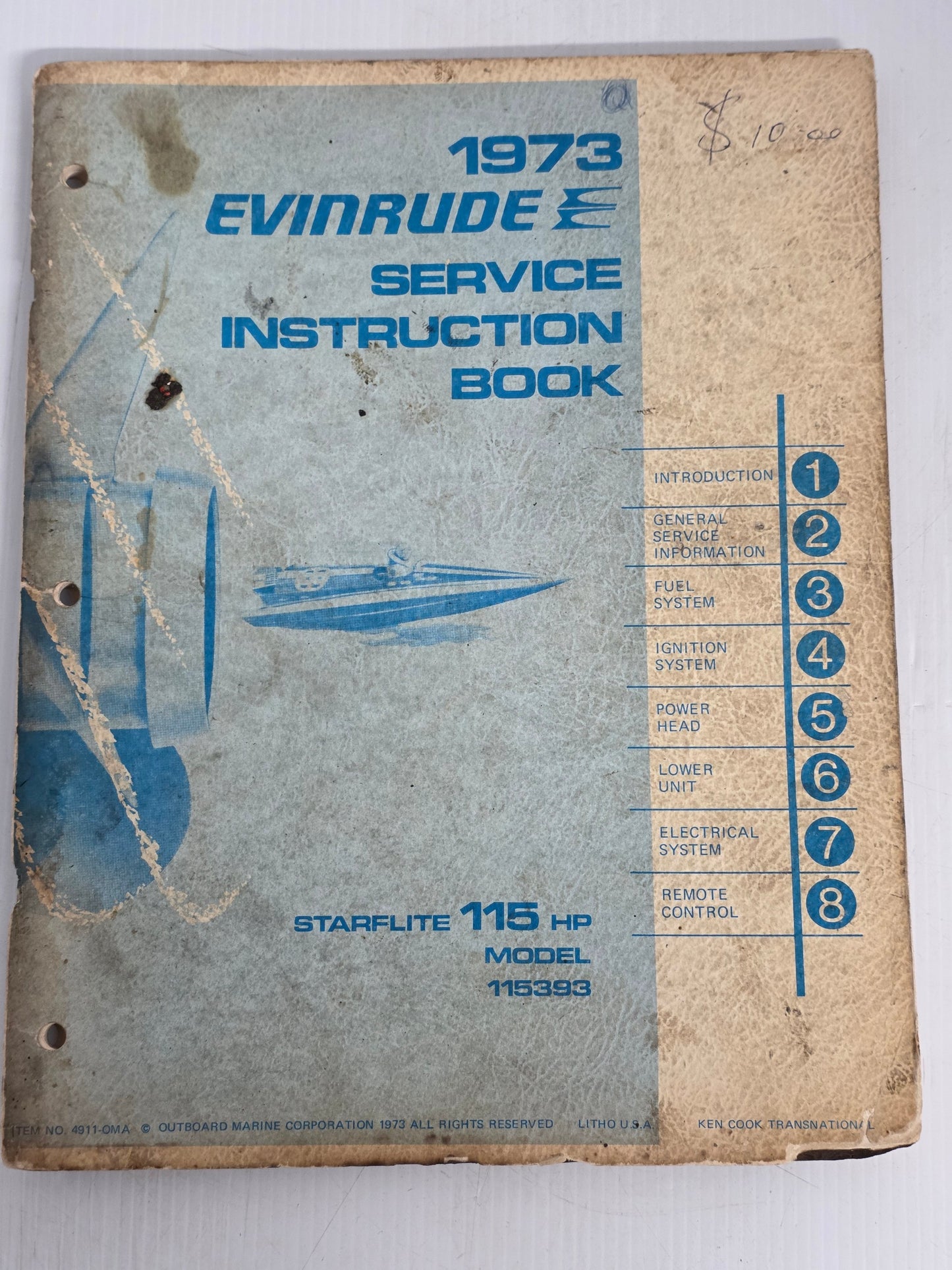 1973 Evinrude Starflite 115HP Service Manual | Genuine Used Manual