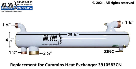 3910583 Aftermarket Cummins QSB 5.9L Heat Exchanger | Sawley's Select Marine Parts