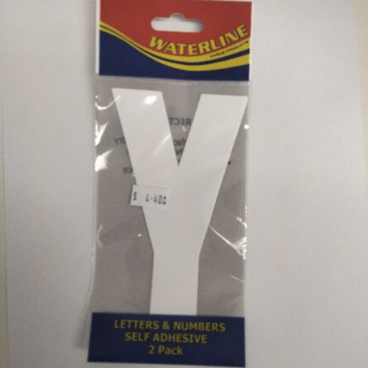 54725Y Boat Letter Y White 6" Pack of 2 | Vessel Identification Stickers