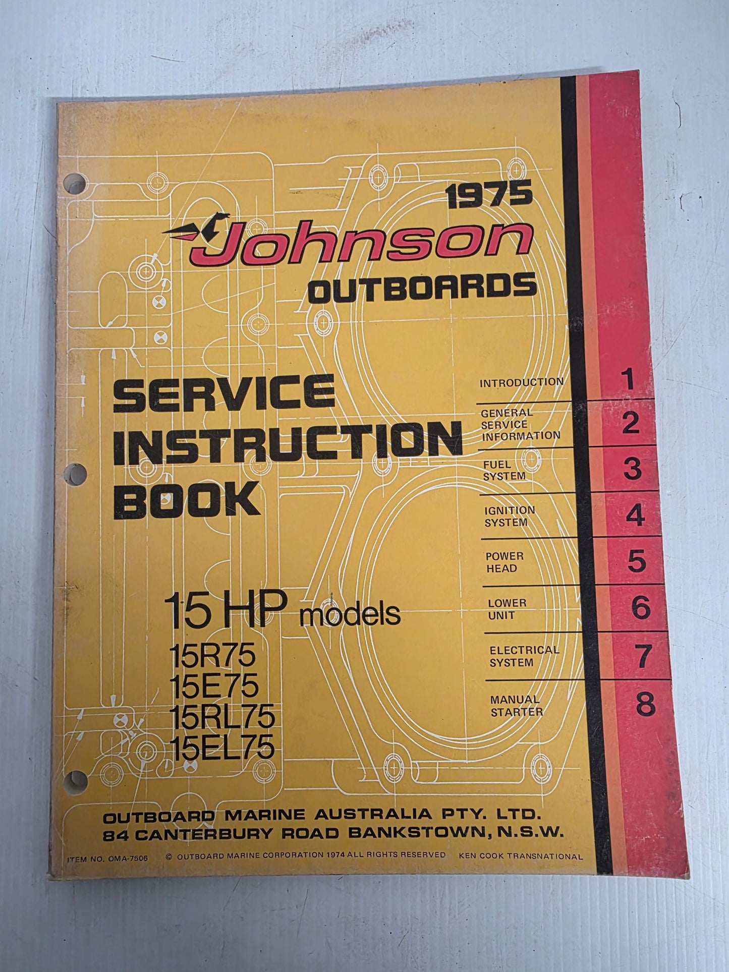 1975 Johnson 15HP Service Manual | Genuine Used Manual copy