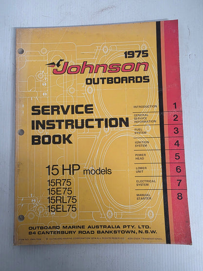 1975 Johnson 15HP Service Manual | Genuine Used Manual copy