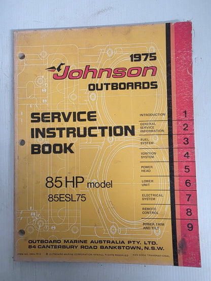 1975 Johnson 85HP Service Manual | Genuine Used Manual