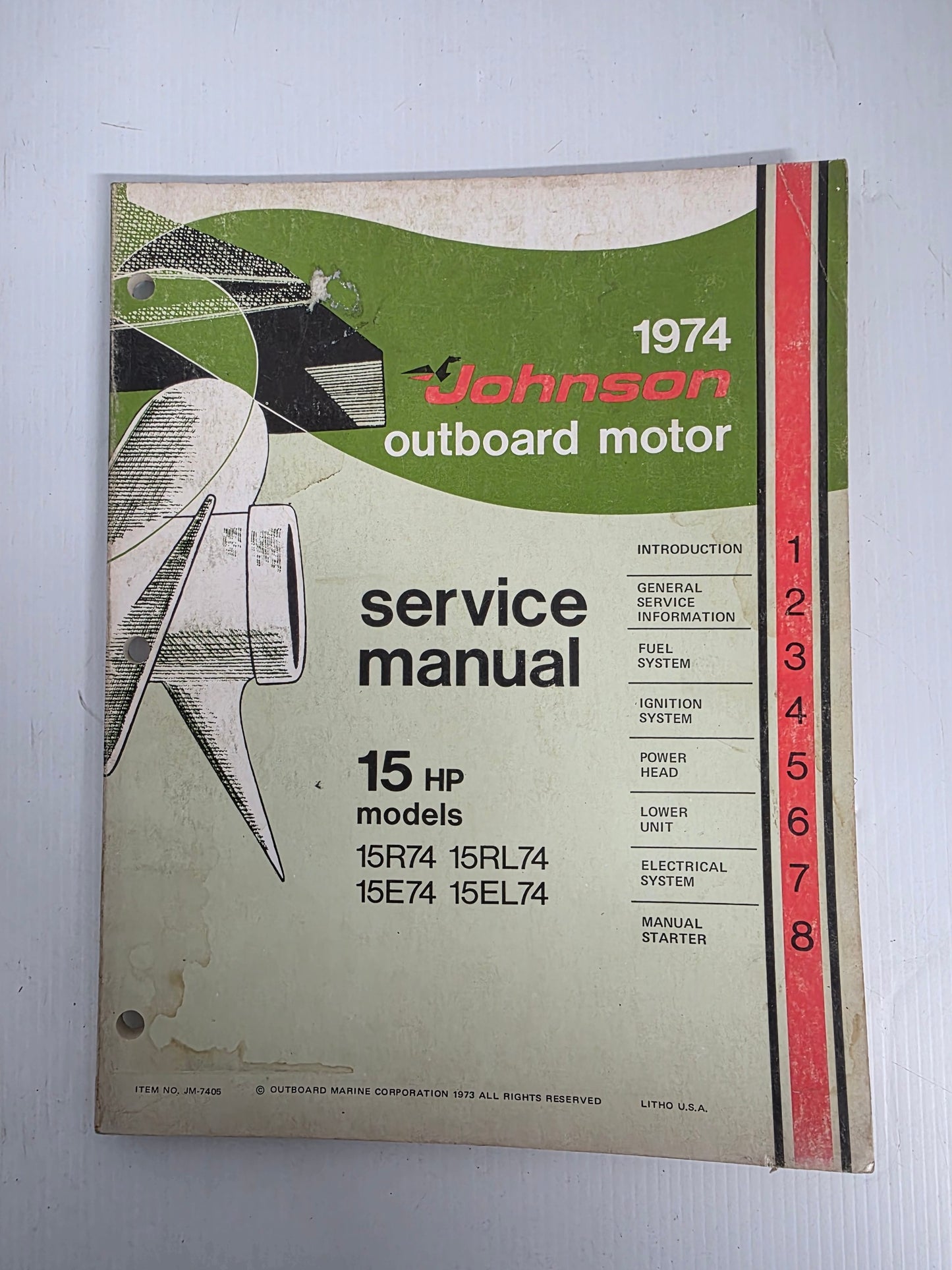 1974 Johnson 15HP Service Manual | Genuine Used Manual