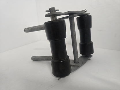 3142 Dunbier Rubber Roller & Bracket Double Rocker  6"