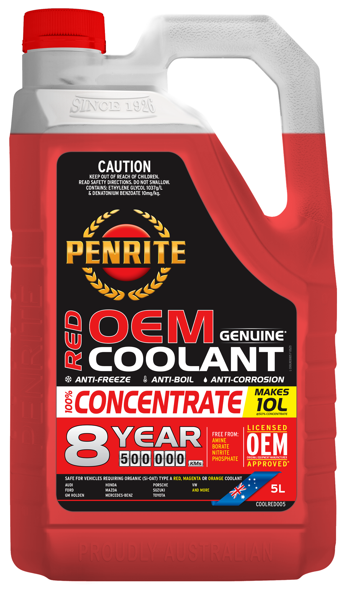 COOLRED005 Red Coolant Concentrate 5L