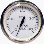 204603 Faria Chesapeake White 4" Tacho 4000rpm Diesel Mech Drive | Genuine Faria Gauge