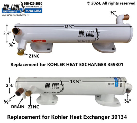 MRC359301 Aftermarket Kohler 4-7.3EF/ECD/EFCD Heat Exchanger | Sawley's Select Marine Parts