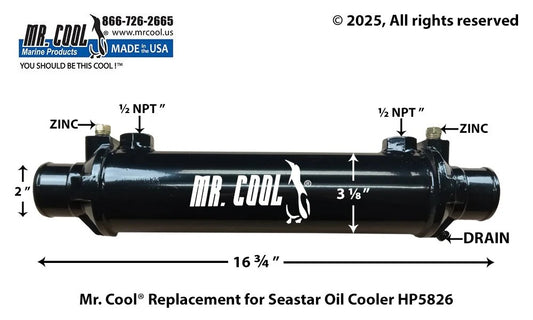 HP5826 Aftermarket SeaStar Power Steering Oil Cooler 1/2 in Oil | Sawley's Select Marine Parts