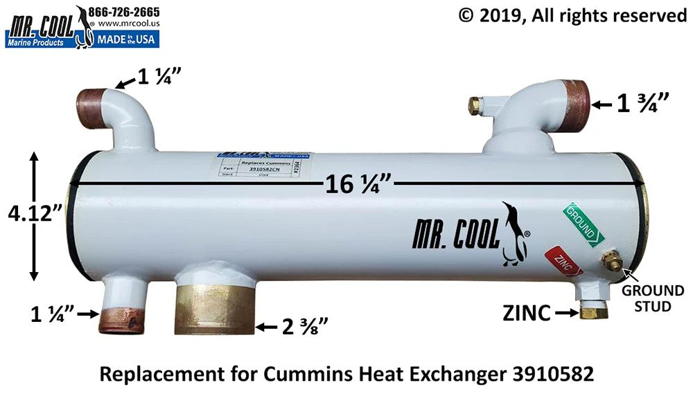 3910582 Cummins 4BT / A3.9 Heat Exchanger 3910582 Replacement